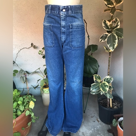 VINTAGE | High Rise Wide Leg Jeans 70’s - Picture 1 of 14